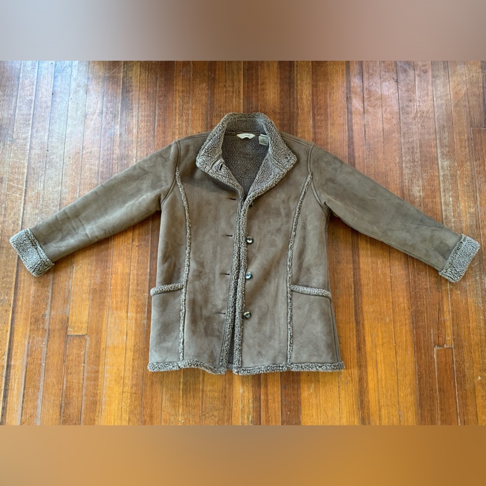 Llbean Sherpa-lined Suede Jacket Small